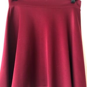 Charlotte Russe dark red skater skirt